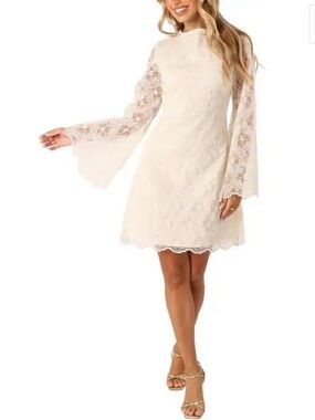 Petal & Pup Dress Eyelet Cream Lace Quinn Bell-Sleeve Floral Wedding Guest New